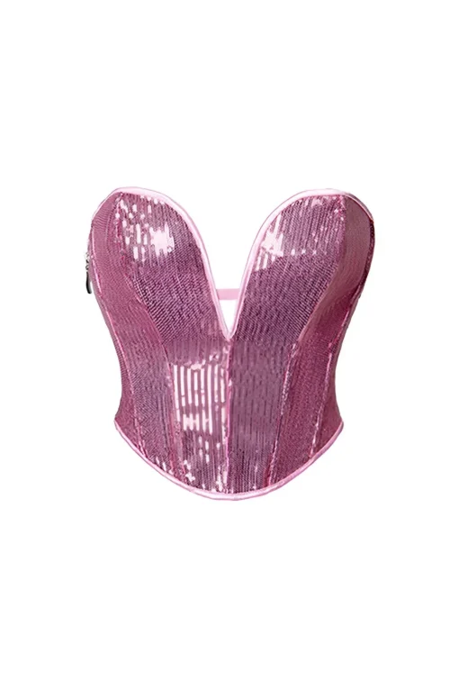 MICAS Tube Tops|Corset & Bustier Tops-Sequin Bustier Corset Top