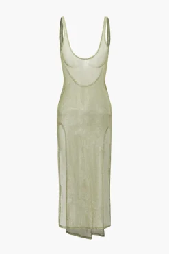 MICAS Midi Dresses-Sheer Mesh Slit Cover-up Dress