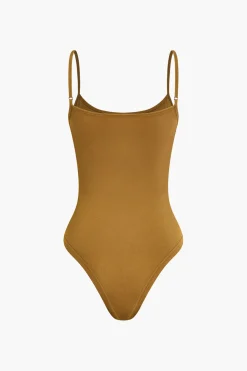 MICAS Skirt Sets-Solid Bodysuit And Leaves Print Knot Wrap Skirt Set Contrast Color