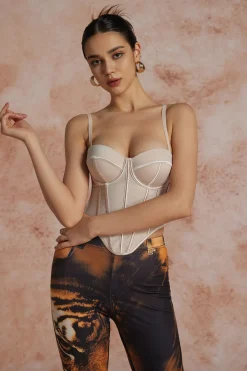 MICAS Corset & Bustier Tops|Tank Tops & Cami-Solid Bustier Corset Top