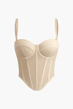 MICAS Corset & Bustier Tops|Tank Tops & Cami-Solid Bustier Corset Top