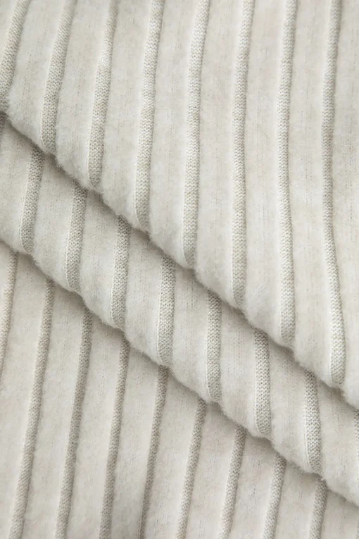 MICAS Long Sleeve Tops|Long Sleeves Tops-Solid Contrast Binding Square Neck Bell Sleeve Top BEIGE
