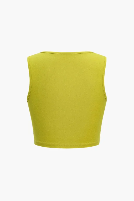 MICAS Skirt Sets-Solid Crop Tank Top And Ruffle Skirt Set GREEN
