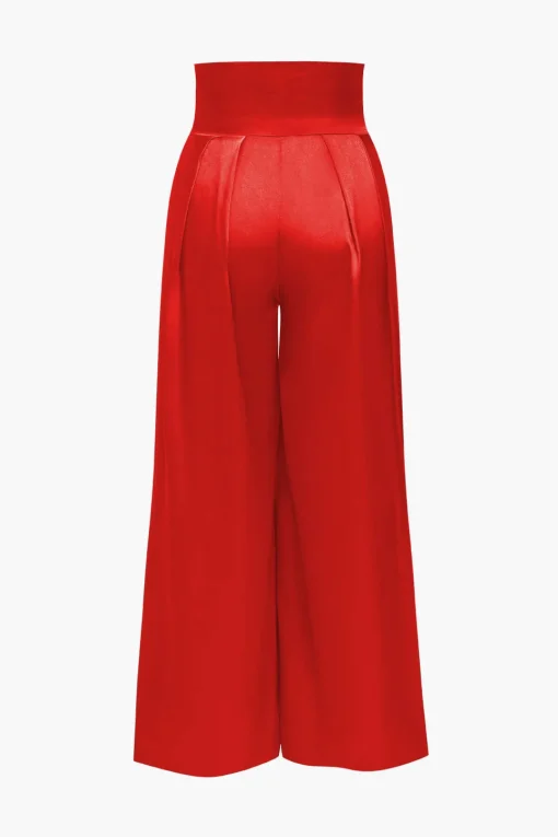 MICAS Pant Sets|Vacation Sets-Solid Crossed Backless Top And Wide Leg Trousers Set GREEN