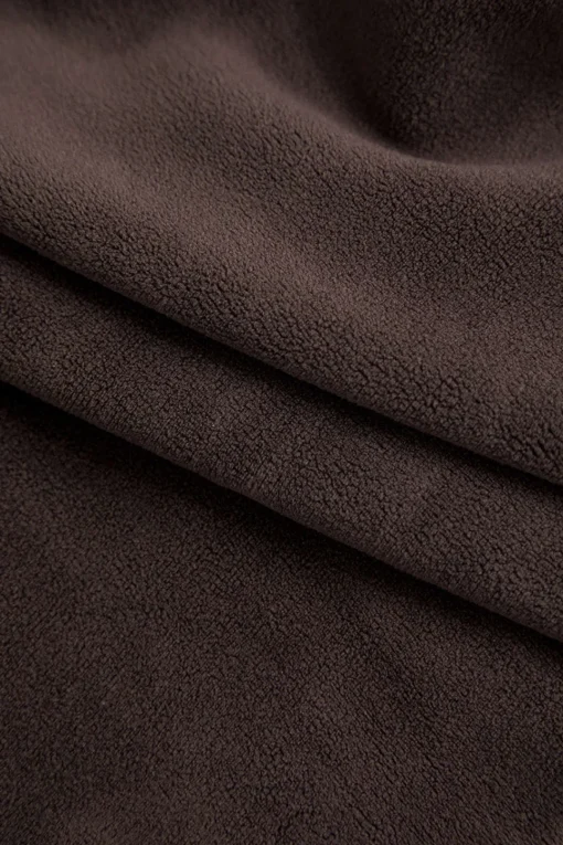 MICAS Outerwear|Outerwear-Solid Drawstring Mock Neck Zipper Jacket COFFEE