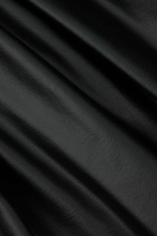 MICAS Skirts-Solid Faux Leather Ruched Puff Skirt