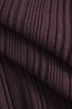 MICAS Knit Tops-Solid Knit Button Long-Sleeve Top BROWN