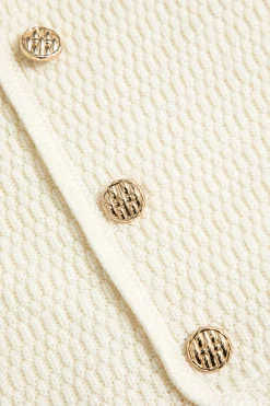 MICAS Knitwear-Solid Knit Button Sweater Tube Top IVORY
