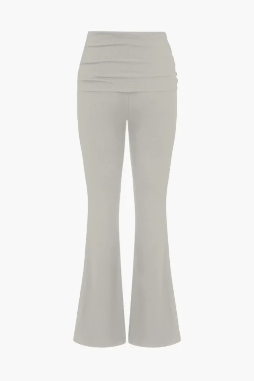 MICAS Pant Sets-Solid Off Shoulder Top And Trouser Set