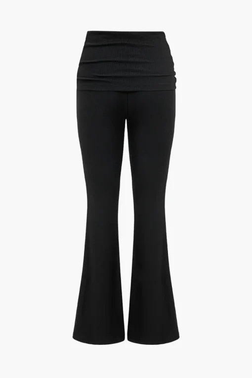 MICAS Pant Sets-Solid Off Shoulder Top And Trouser Set