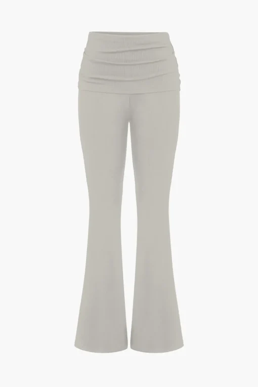 MICAS Pant Sets-Solid Off Shoulder Top And Trouser Set