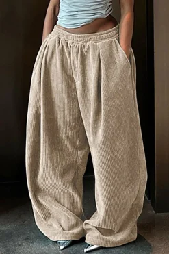 MICAS Pants-Solid Pleated Wide Leg Pants