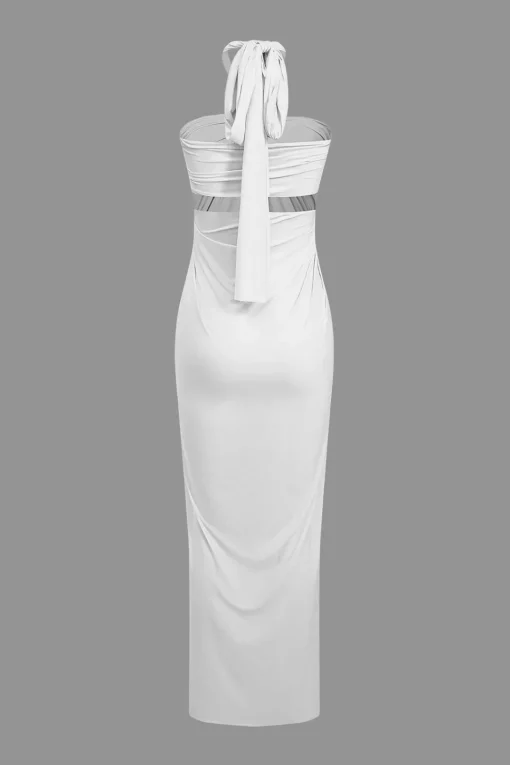 MICAS Maxi Dresses-Solid Reversible Asymmetrical Tie-Up Maxi Dress