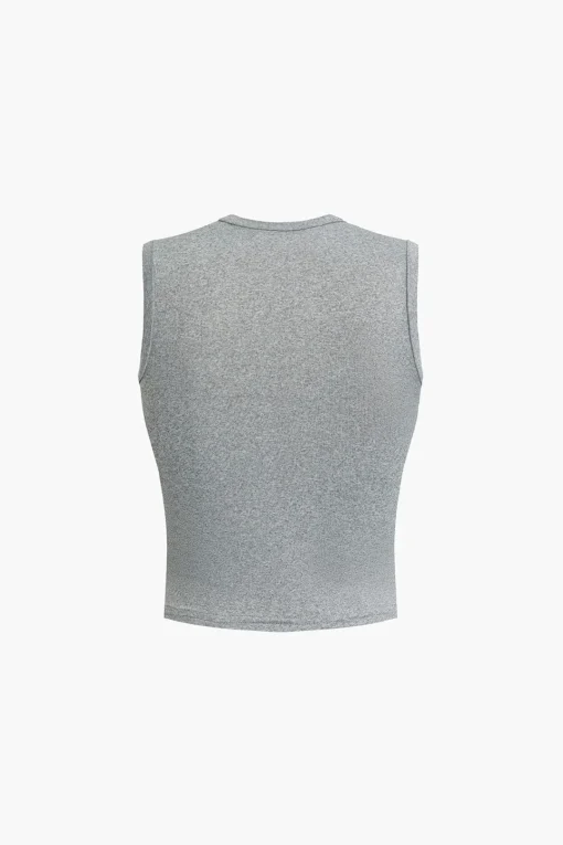 MICAS Skirt Sets-Solid Tank Top And Mermaid Maxi Skirt Set GRAY