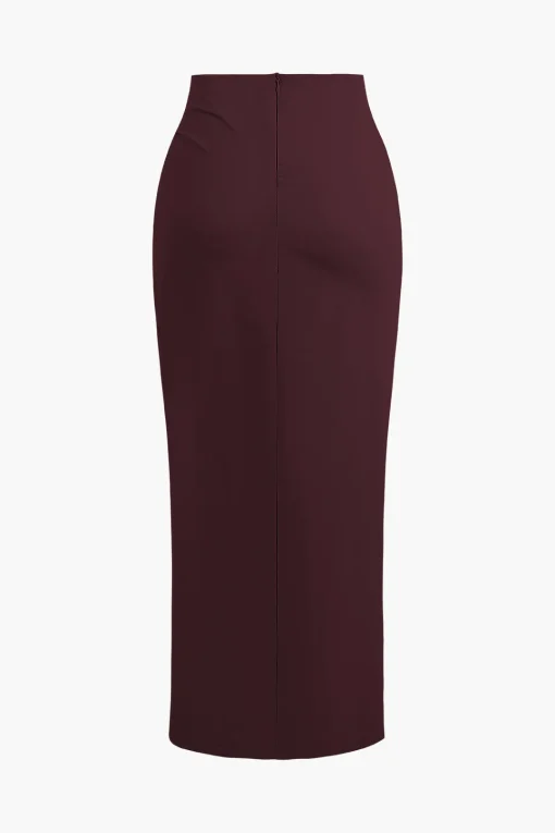 MICAS Skirts-Solid Twist Knot Irregular Skirt