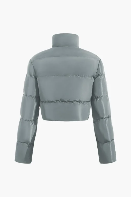 MICAS Outerwear|Outerwear-Stand Collar Cut Out Puffer Jacket
