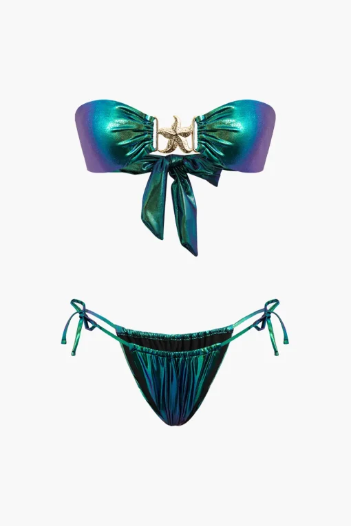 MICAS Swimwear|Vacation Sets-Starfish Decor Knot Ruched Bikini Set