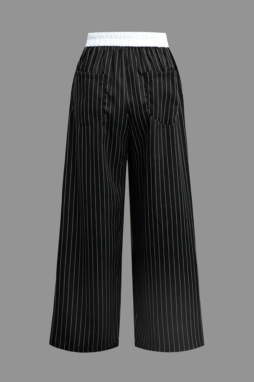 MICAS Pants-Stripe Print Low Waist Trousers Contrast Color