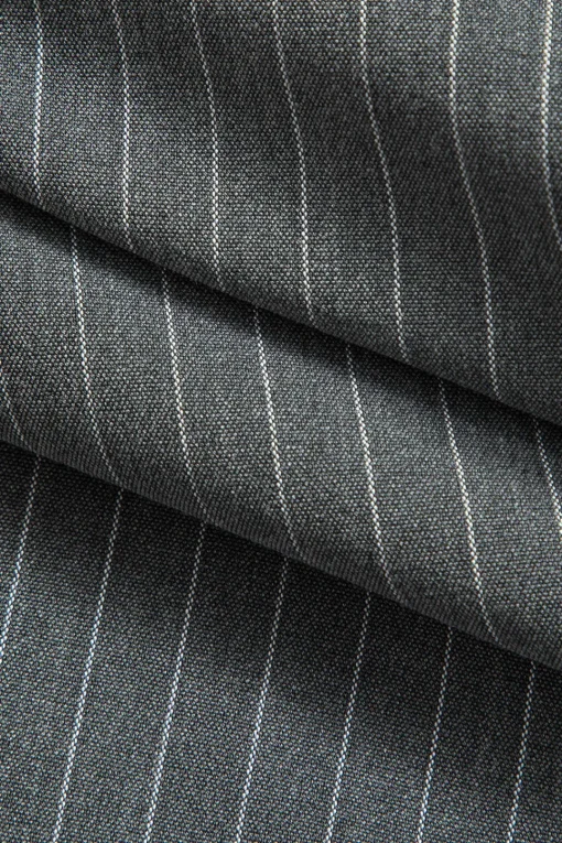 MICAS Pants-Stripes Print High Waist Trousers GRAY