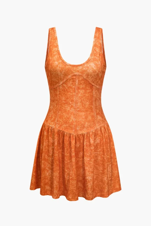 MICAS Mini Dresses-Tie Dye Print Tank Mini Dress