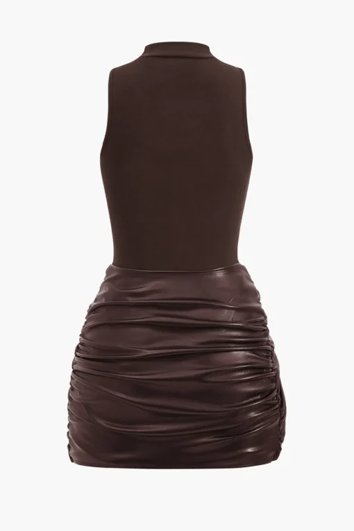 MICAS Mini Dresses-Tie Front Sleeveless Mini Dress