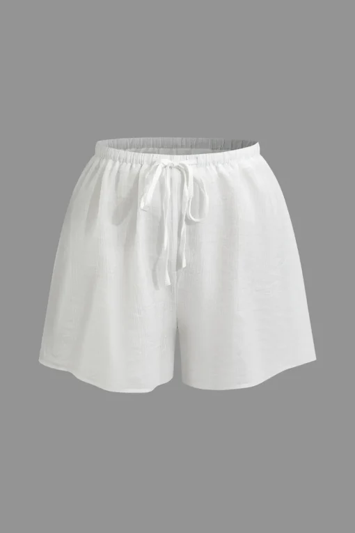 MICAS Short Sets-Tie Wrap Top and Shorts Set WHITE