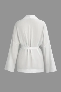 MICAS Short Sets-Tie Wrap Top and Shorts Set WHITE