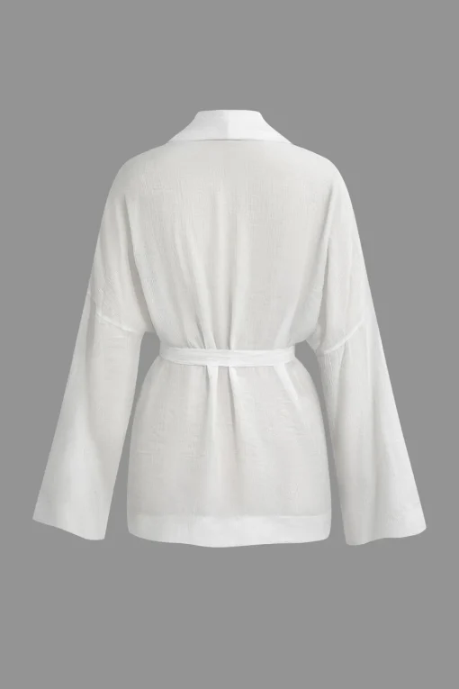 MICAS Short Sets-Tie Wrap Top and Shorts Set WHITE