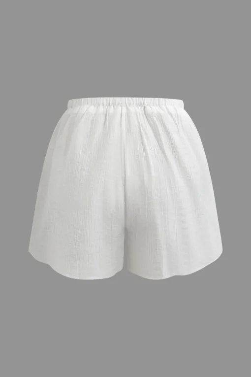 MICAS Short Sets-Tie Wrap Top and Shorts Set WHITE