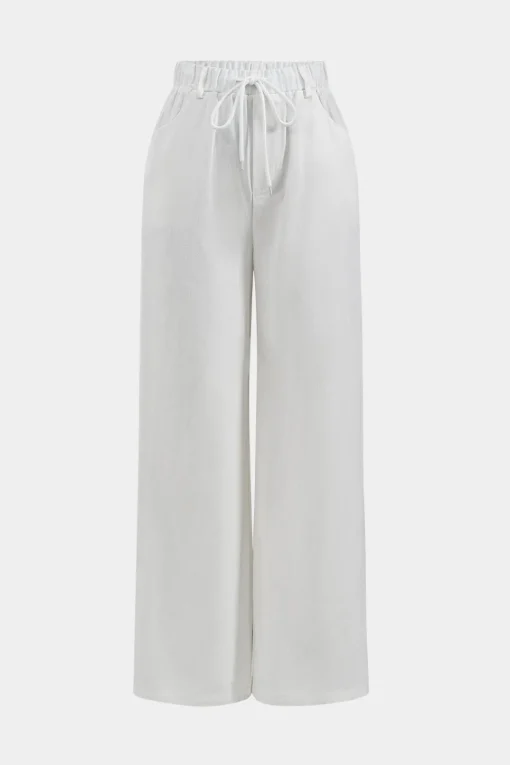 MICAS Pants-Tie-Up Wide Leg Trousers WHITE