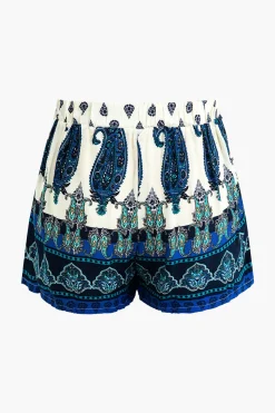 MICAS Shorts-Tropical Print Knot Skort Contrast Color