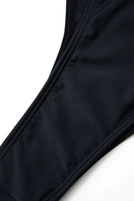 MICAS Swimwear-Tummy Control Cross Tie Back Cut Out One-Piece Swimsuit BLACK