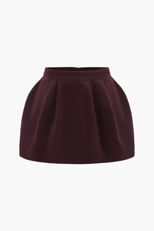 MICAS Skirts-Tweed High Waist Ruched Skirt