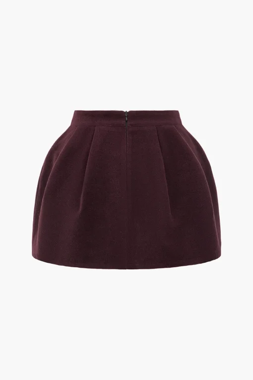 MICAS Skirts-Tweed High Waist Ruched Skirt
