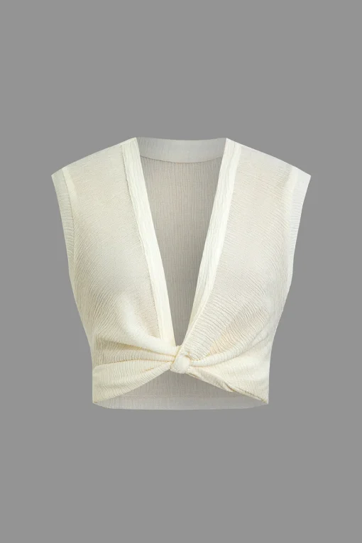 MICAS Tank Tops & Cami-Twist Knot V-Neck Tank Top