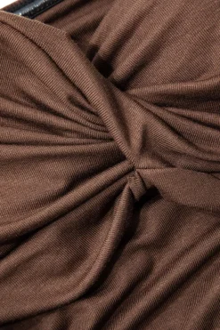 MICAS Maxi Dresses-Twist Strapless Cut Out Ruched Maxi Dress BROWN