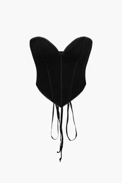 MICAS Tube Tops|Corset & Bustier Tops-V-Hem Tie Back Corset Corset Top