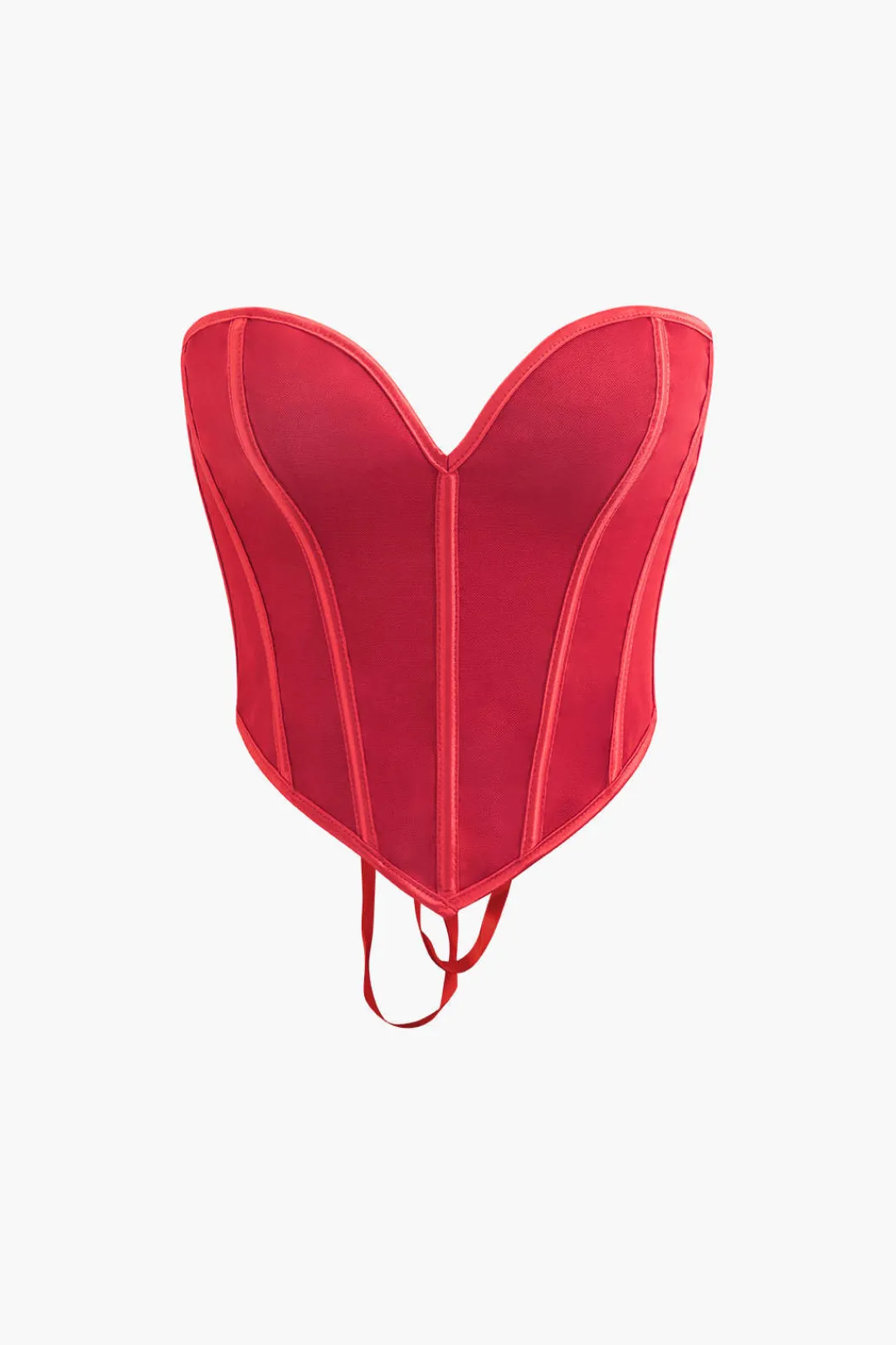 MICAS Tube Tops|Corset & Bustier Tops-V-Hem Tie Back Corset Corset Top