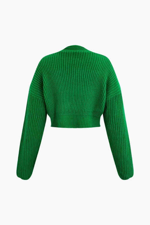 MICAS Knitwear|Knit Sets-V-neck Long Sleeve Sweater And Skirt Set