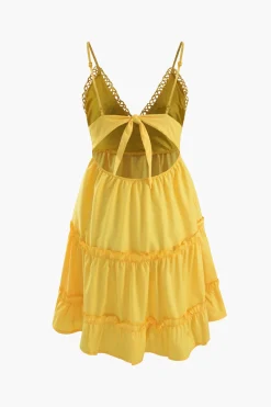 MICAS Mini Dresses-V-Neck Ruffle Hem Mini Dress