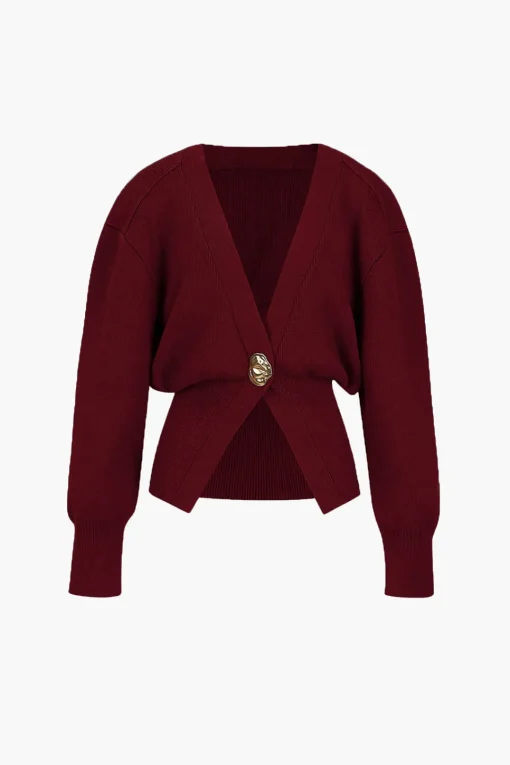 MICAS Knitwear|Outerwear-V-neck Sweater Cardigan