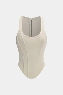 MICAS Corset & Bustier Tops|Tank Tops & Cami-Zipper Tie-Up Corset Waist Tank Top